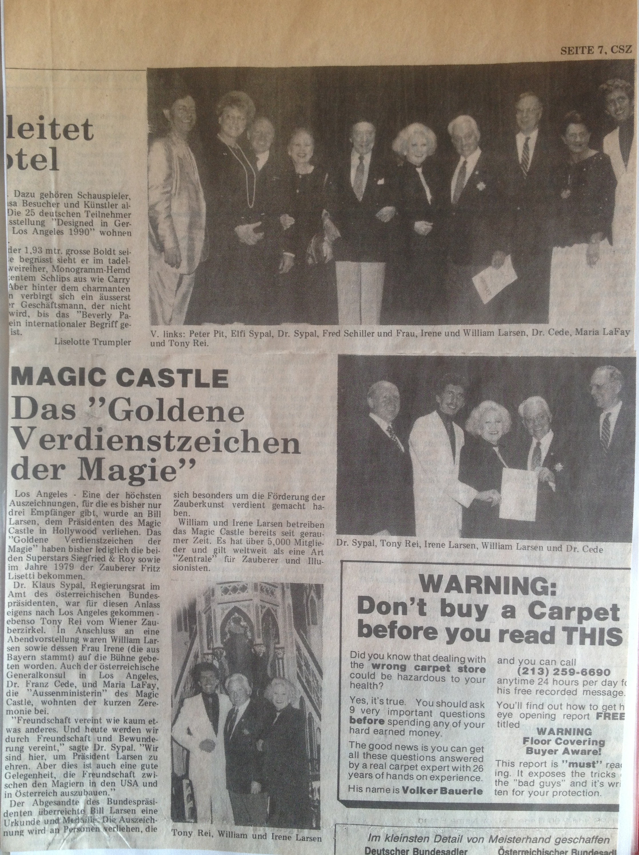 Goldene Verdienstzeichen der Magie Presse